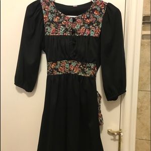 Vintage 70s XS/S black boho dress/tunic!